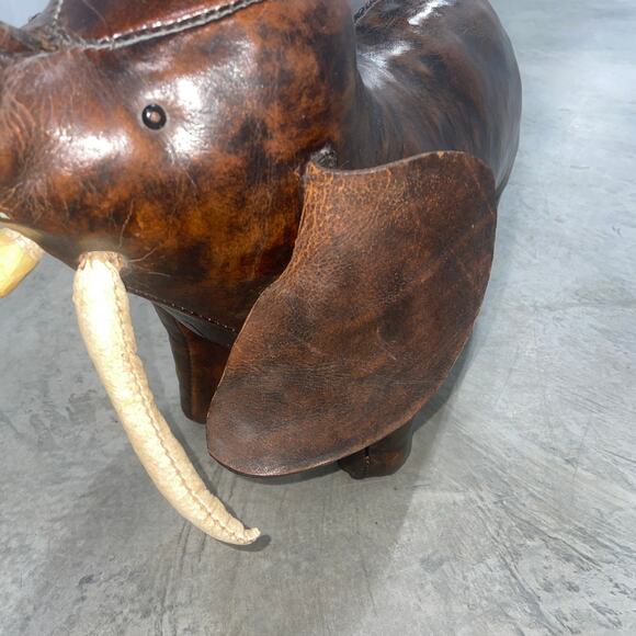 Vintage DIMITRI OMERSA Leather Elephant Abercrombie Fitch Footstool Ottoman RARE - Picture 2 of 16